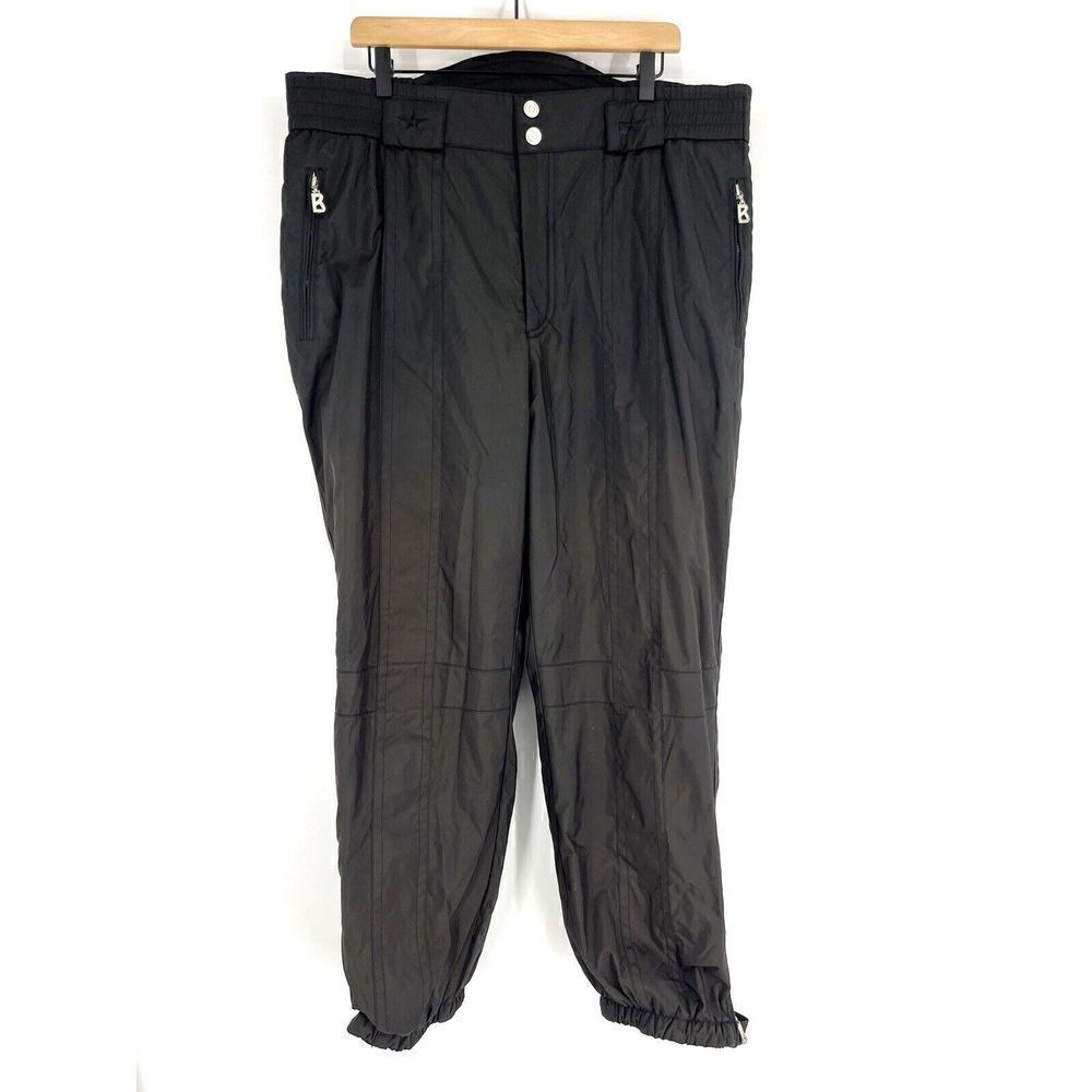 Bogner Ski Snowboard Pants Size 42 Men Black Insulated Zip Pockets Elastic Waist